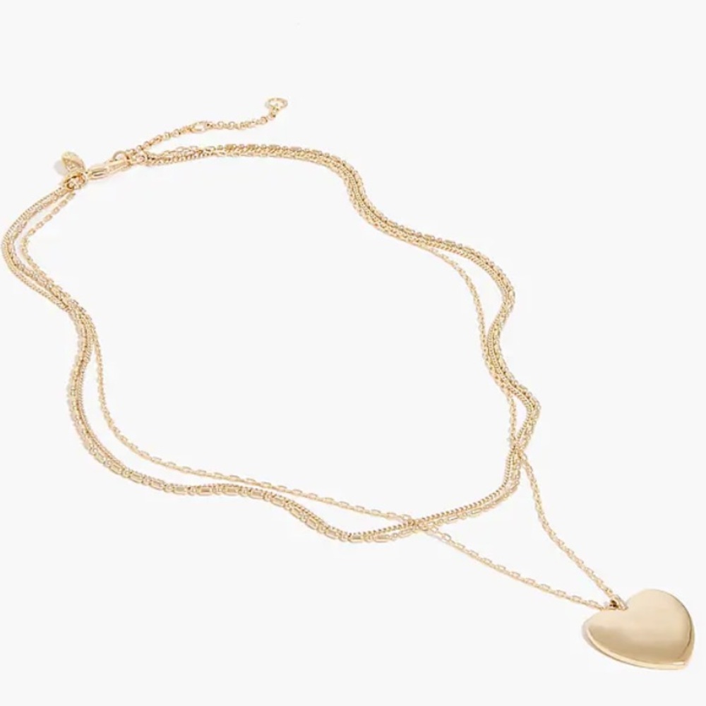 NWT J. Crew Heart layering necklace - Picture 3 of 4